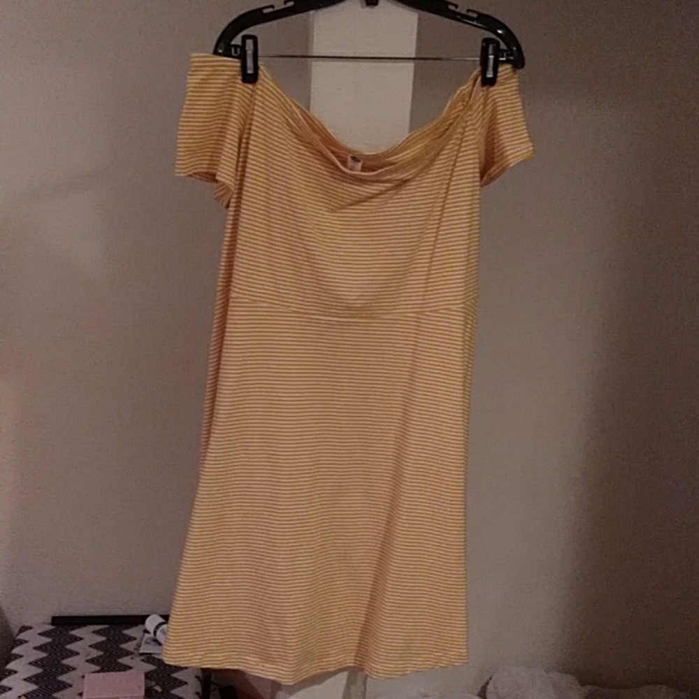 Old Navy Yellow Off The Shoulder Dress